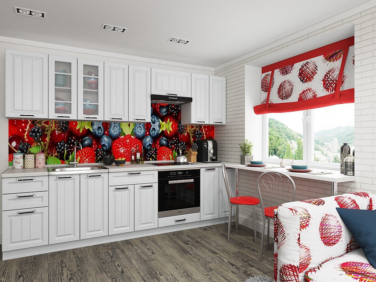 Кухня Прага-02 2140*2800*600 Белое дерево