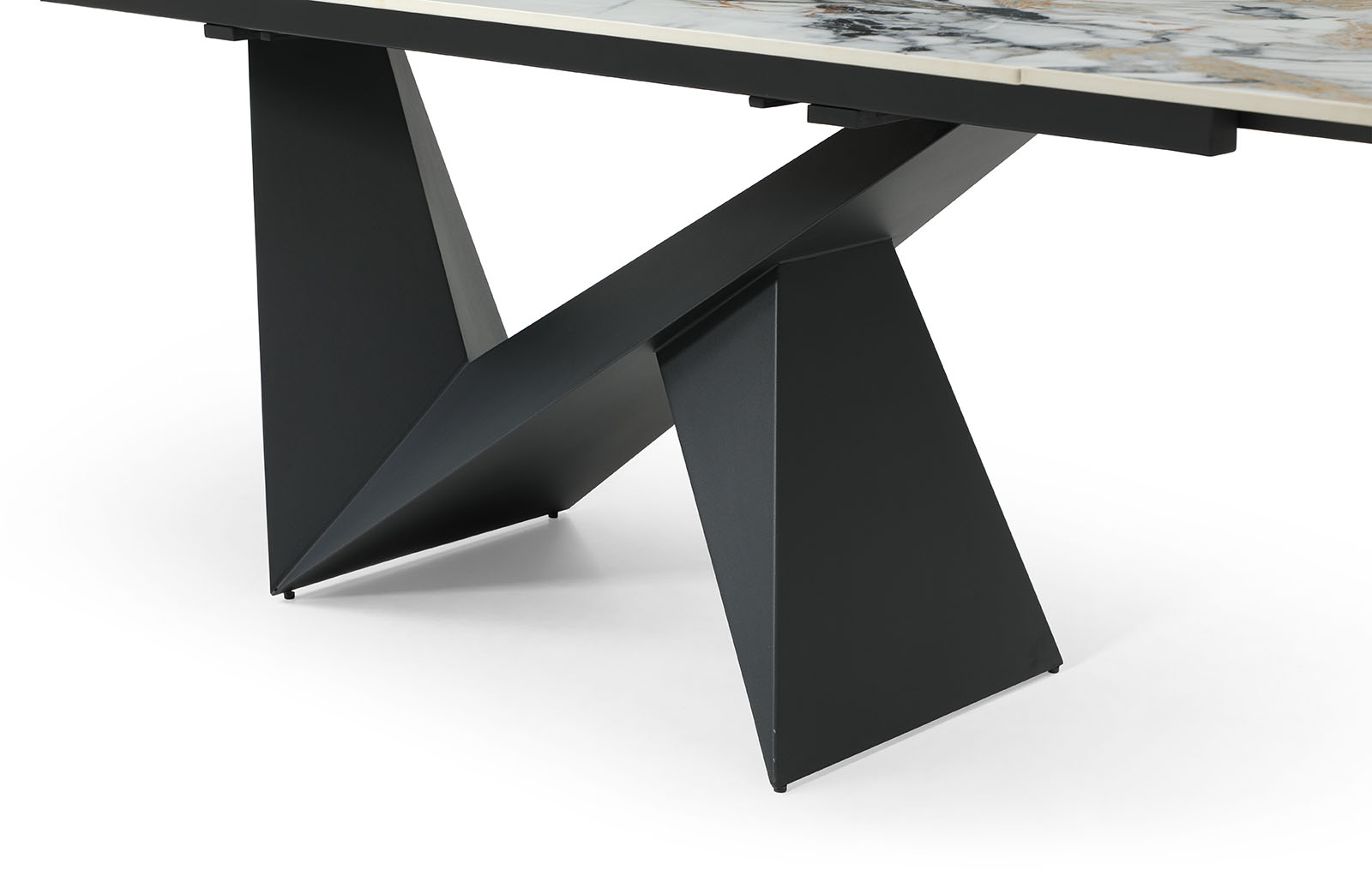 Стол раскладной Portofino Black 200-300, светлая керамика/черный из Италии