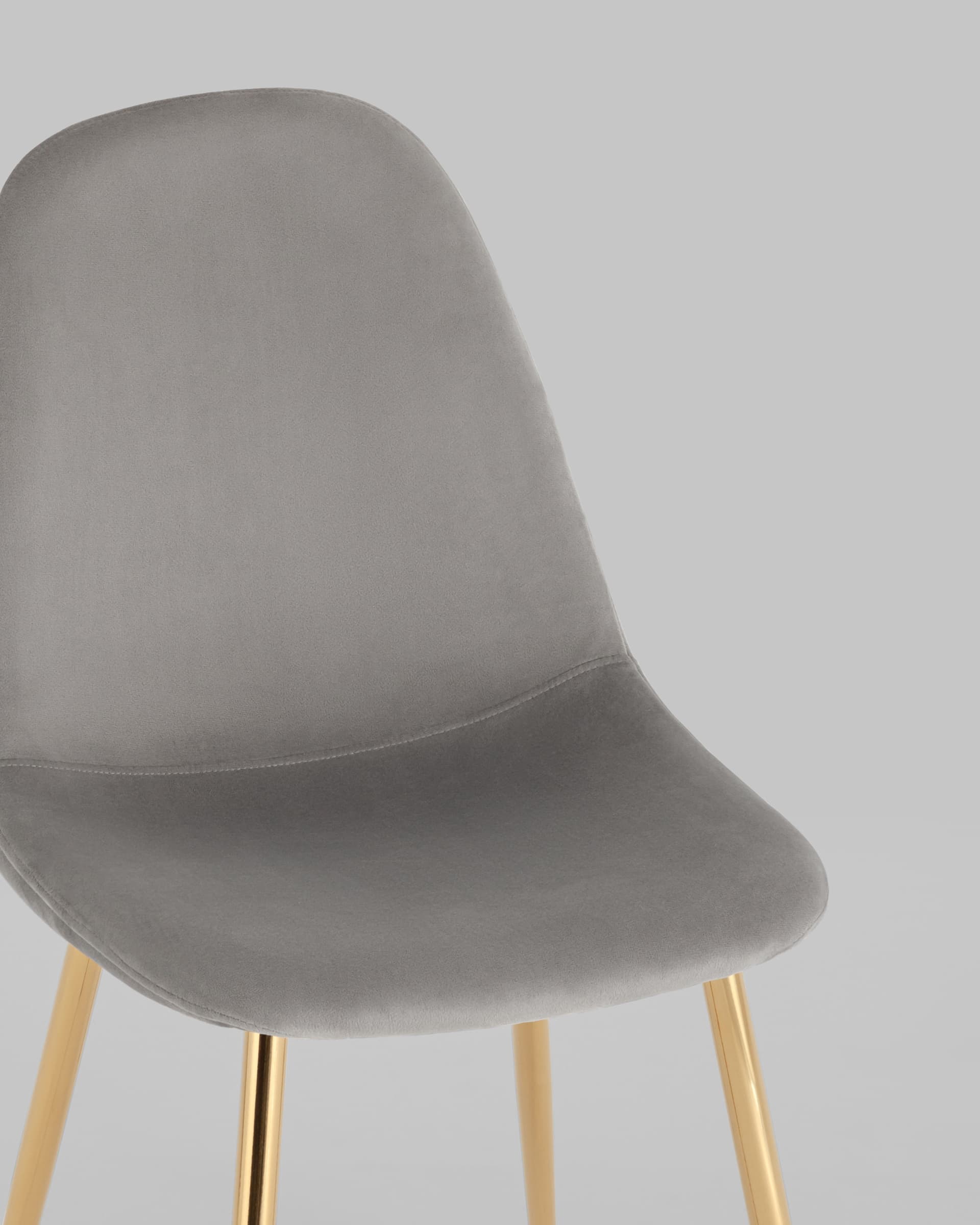 Стул Валенсия SN велюр серый золотые ножки из Италии
