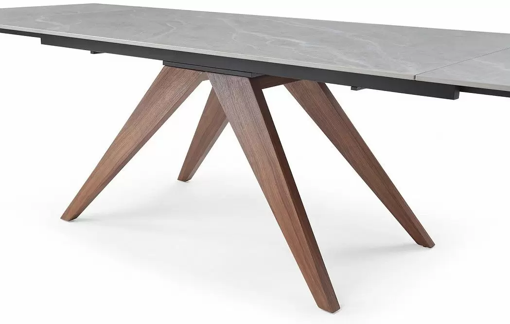 Стол раскладной Valencia 160-240, серая керамика/орех из Италии