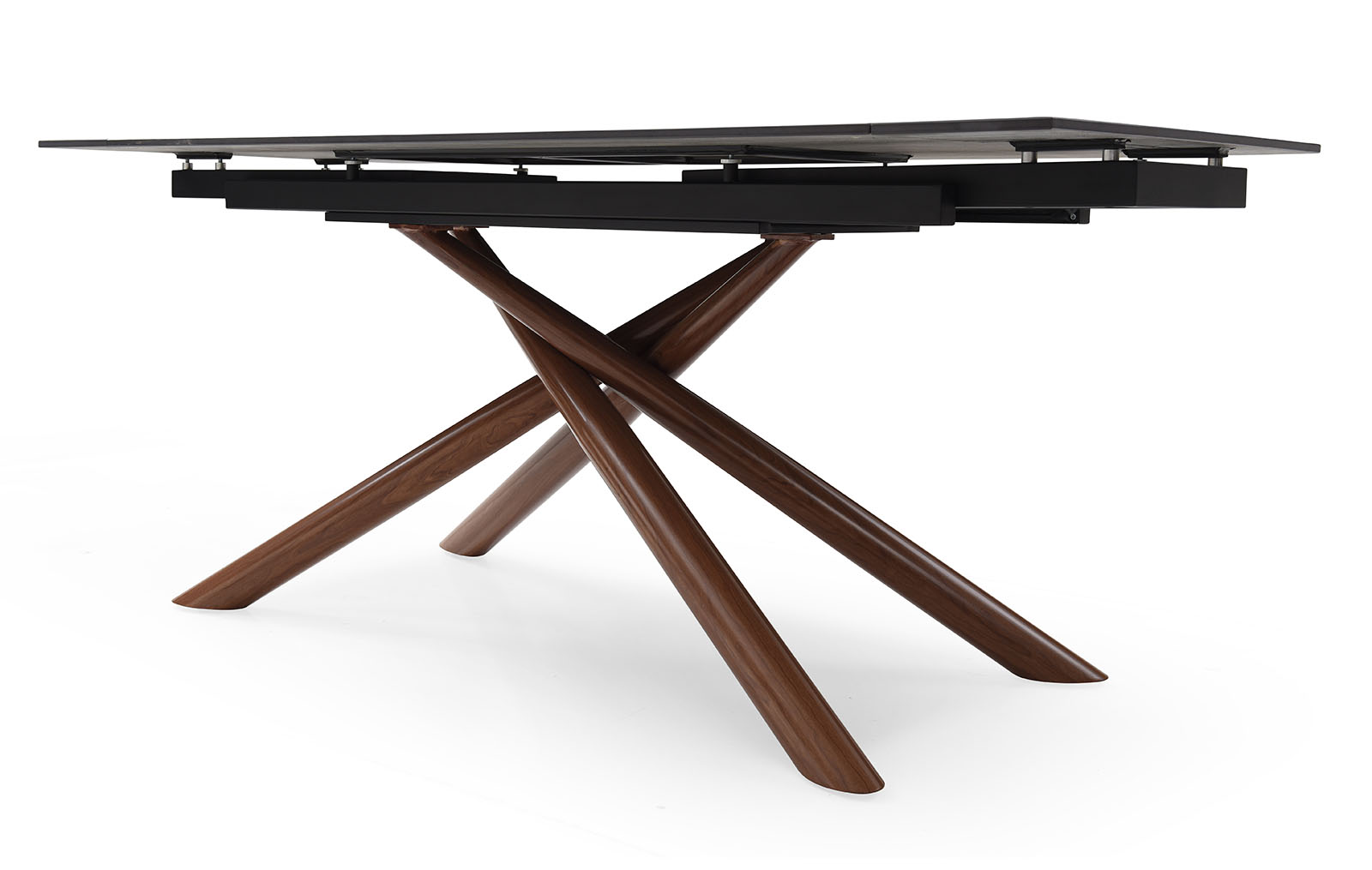 Стол раскладной Ravenna 140-180, черная керамика/орех из Италии