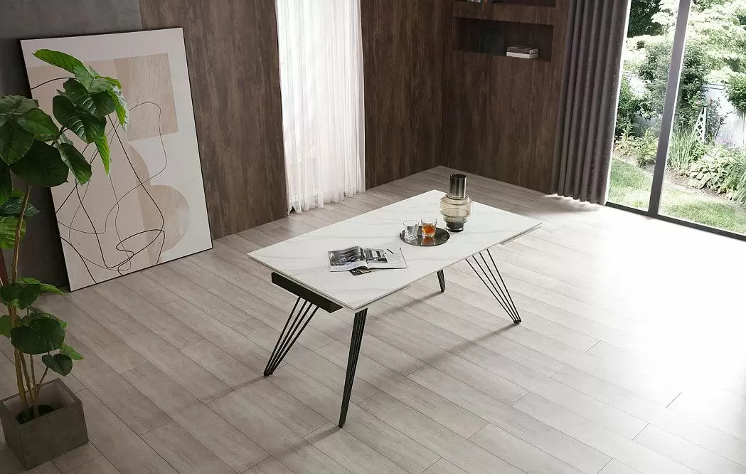 Стол раскладной Parma 160-240, керамика "каррарский мрамор" из Италии