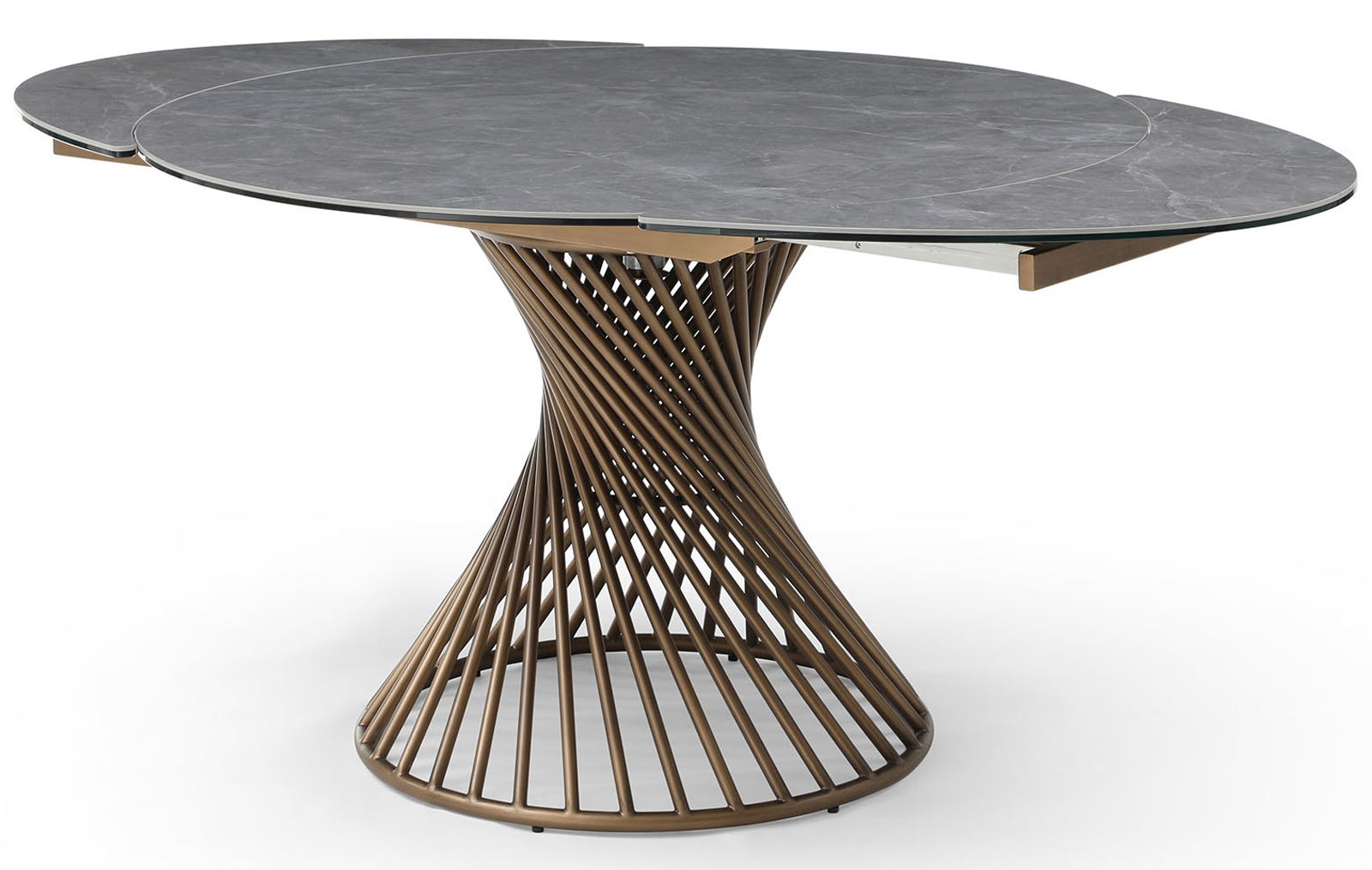 Стол раскладной Tornado Bronze 120-180, серая керамика/бронза из Италии