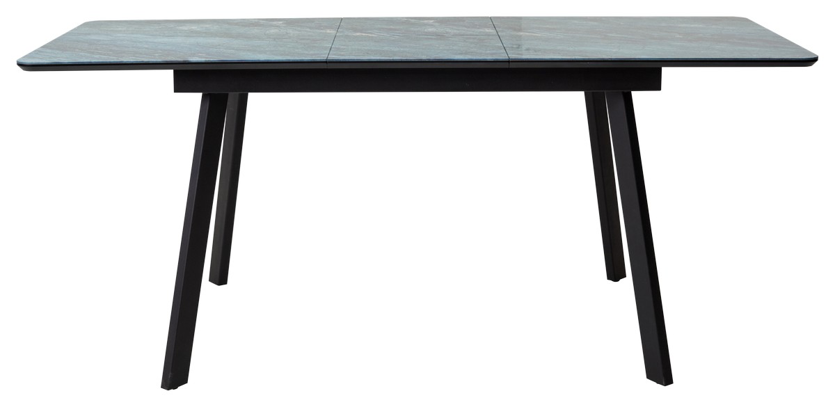 Стол АРУБА 140 АКВАМАРИН, стекло/ ЧЕРНЫЙ каркас М-City из Италии